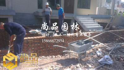 公司工程：仲宫别墅锦鲤鱼池施工现场